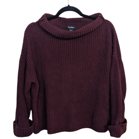 Lord & Taylor Burgundy Knit Sweater Size S 🍂 - Picture 3 of 10